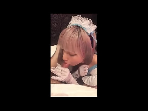❤️ 日本偶像[mayuka]，法国女仆装，第一部分，口交和用乳液打飞机 ️ Fucking️❤